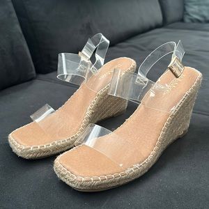 Clear strap wedges